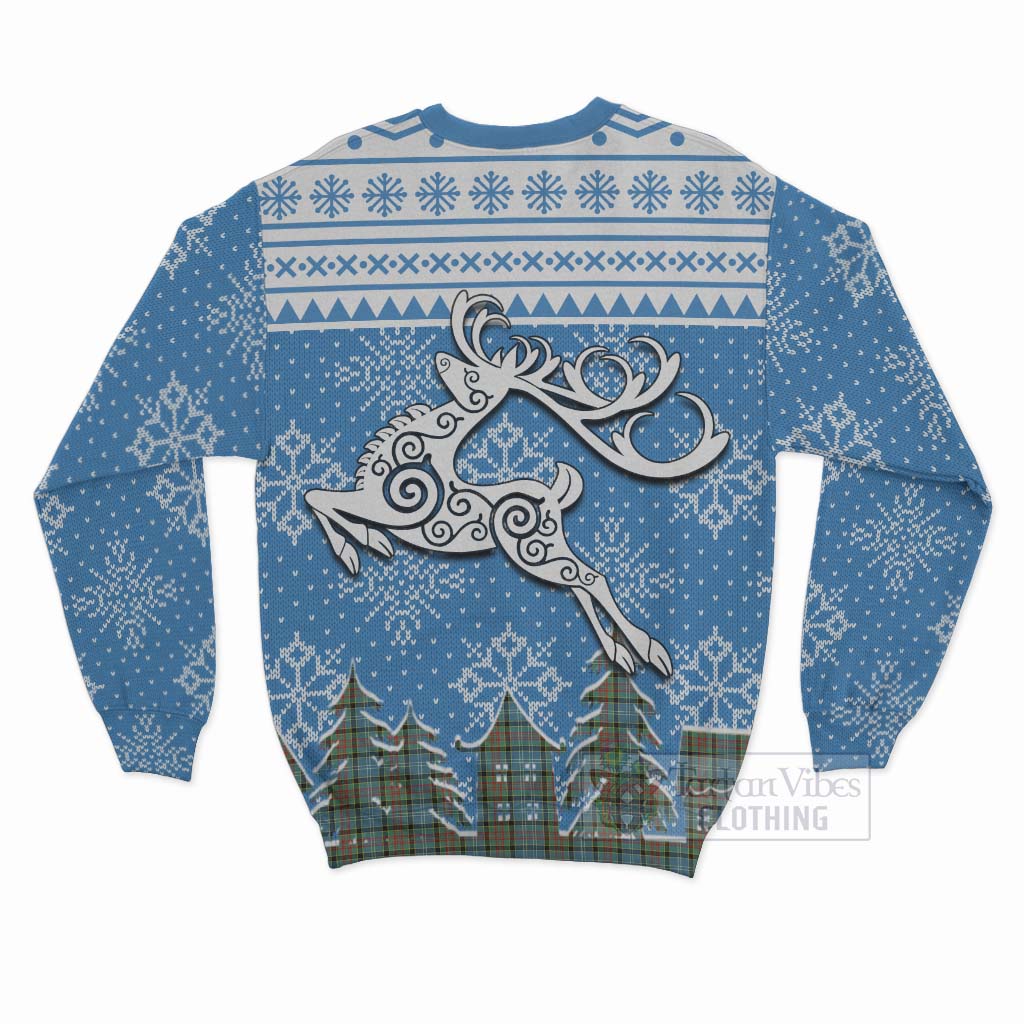 Tartan Vibes Clothing Paisley Clan Christmas Sweatshirt Celtic Reindeer Style