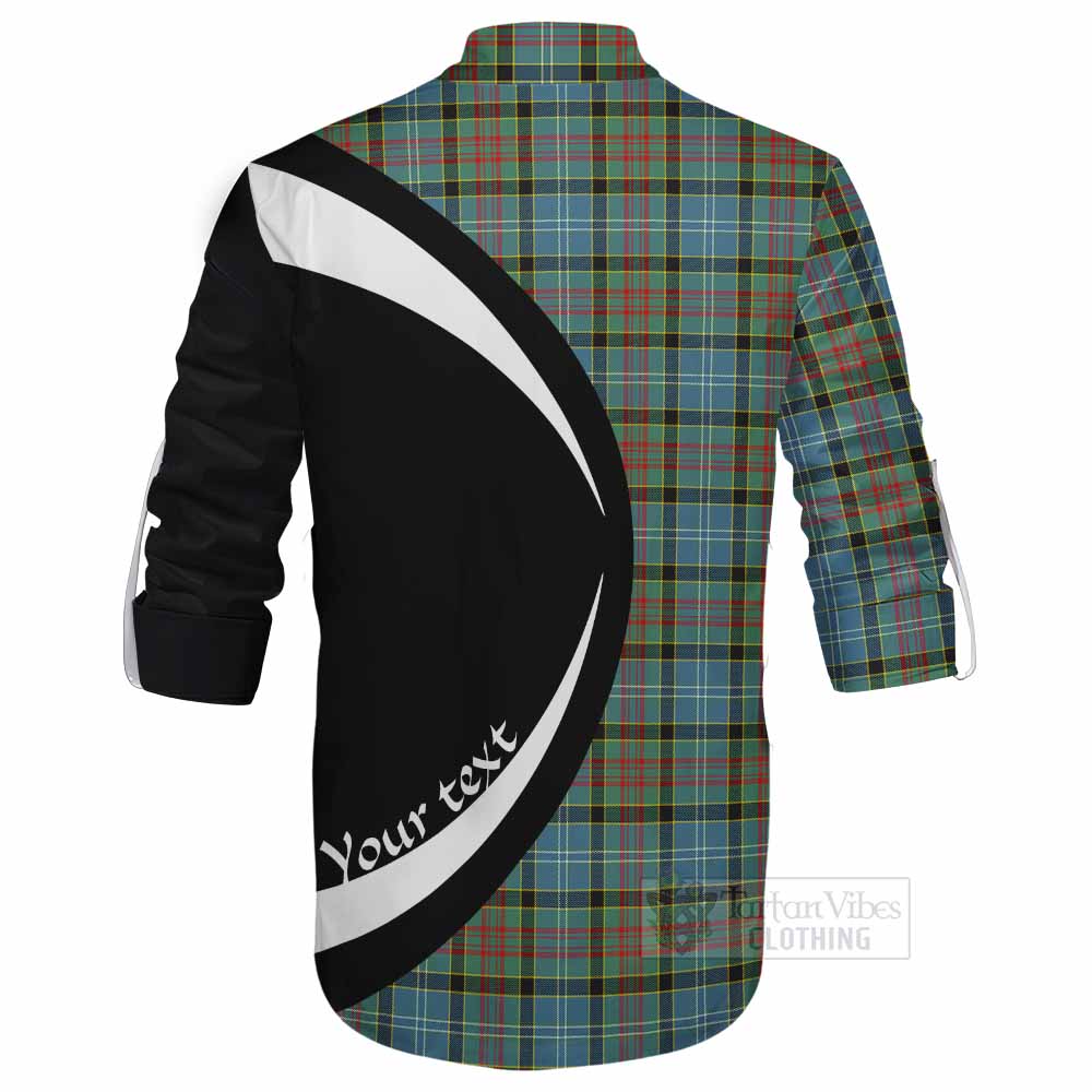 Tartan Vibes Clothing Paisley Tartan Ghillie Kilt Shirt with Family Crest Circle Style