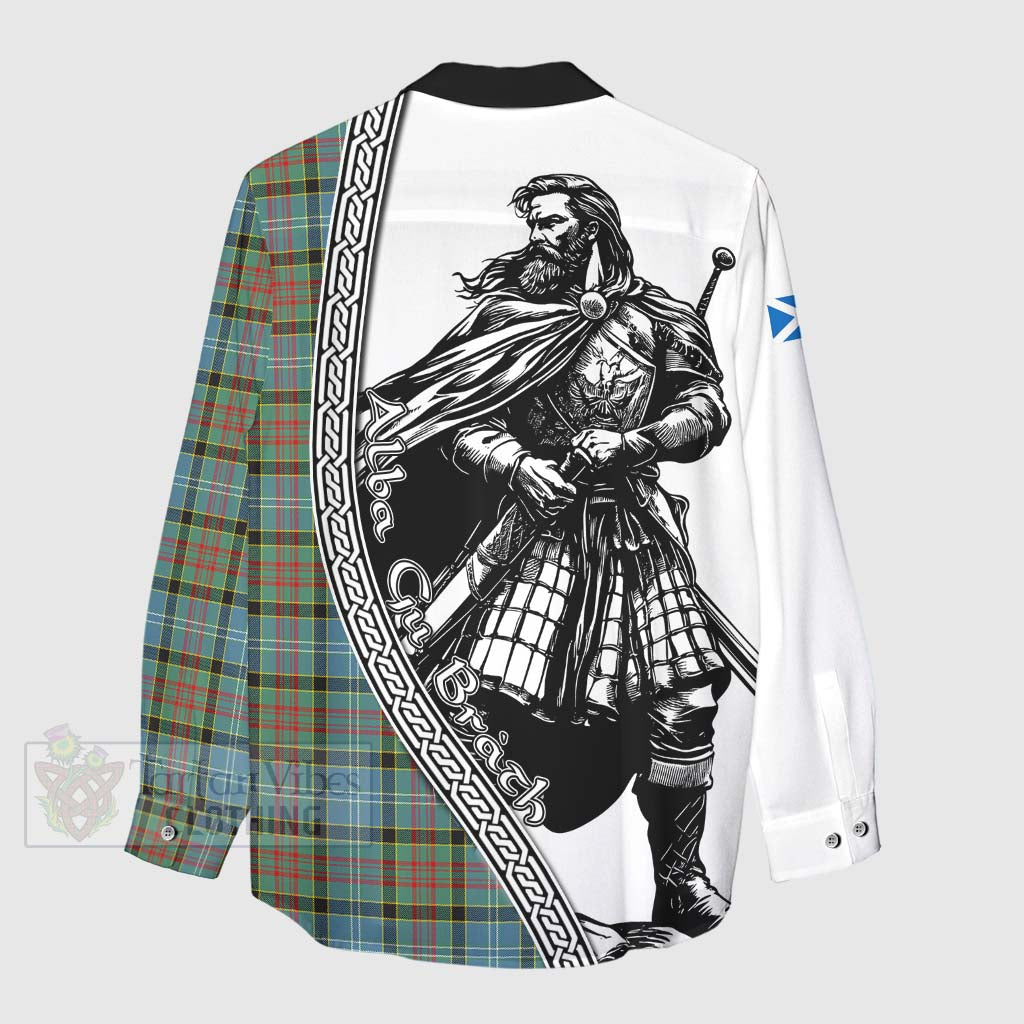 Tartan Vibes Clothing Paisley Tartan Clan Crest Women's Casual Shirt with Highlander Warrior Celtic Style