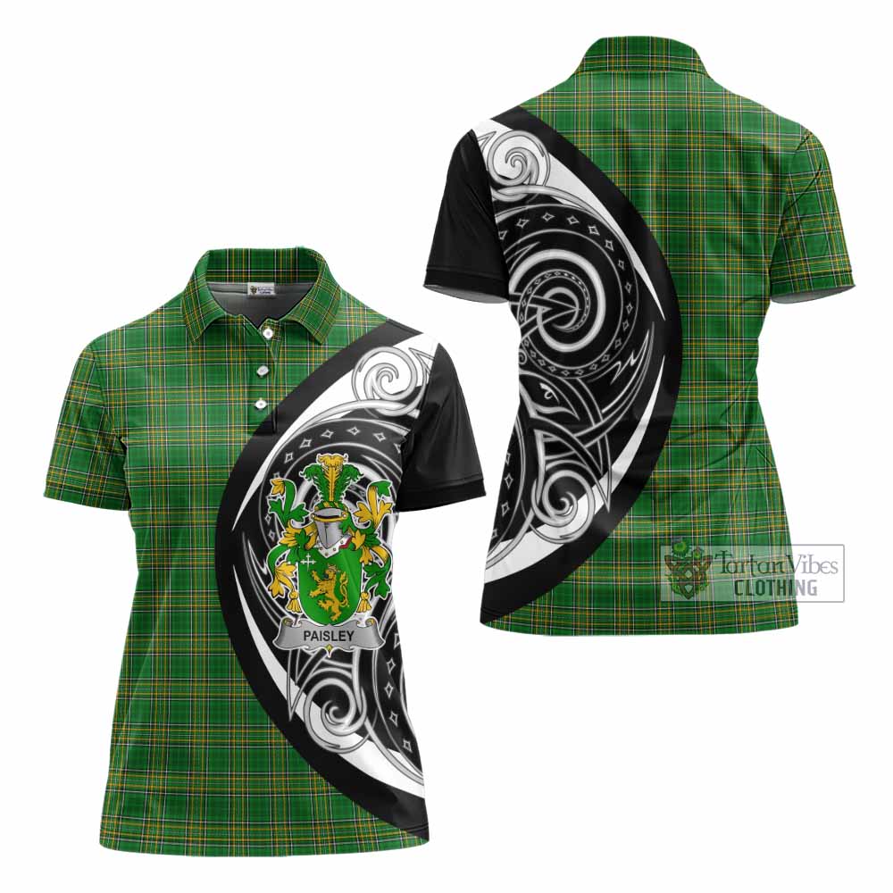 Paisley Irish Clan Women's Polo Shirt Celtic Circle Style - Tartan Vibes Clothing
