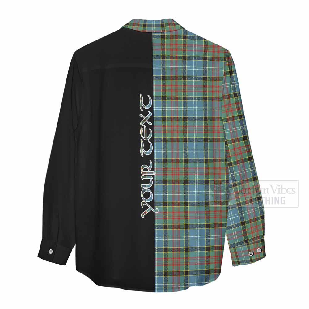 Tartan Vibes Clothing Paisley Tartan Women's Casual Shirt with Family Crest and Half Of Me Style