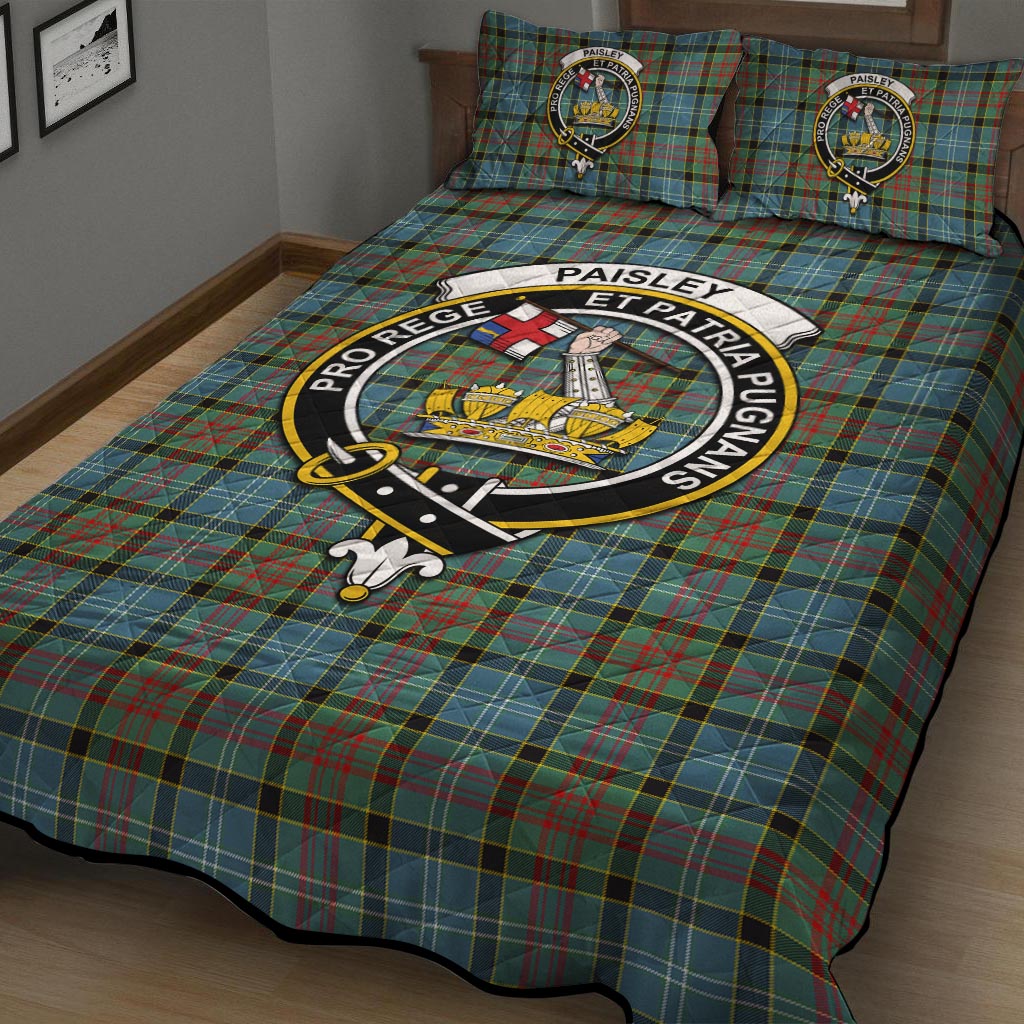 Paisley Tartan Quilt Bed Set with Family Crest - Tartan Vibes Clothing