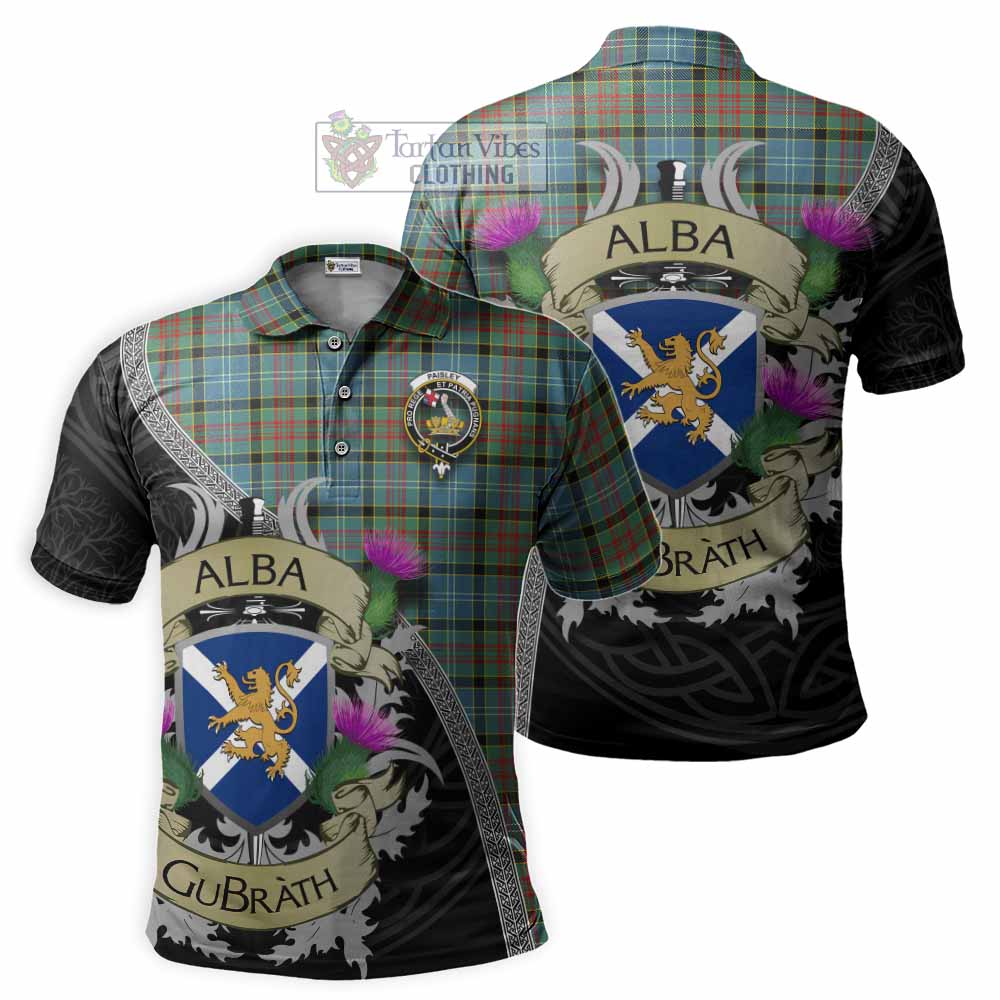 Tartan Vibes Clothing Paisley Tartan Family Crest Polo Shirt Lion Rampant Royal Thistle Shield Celtic Inspired