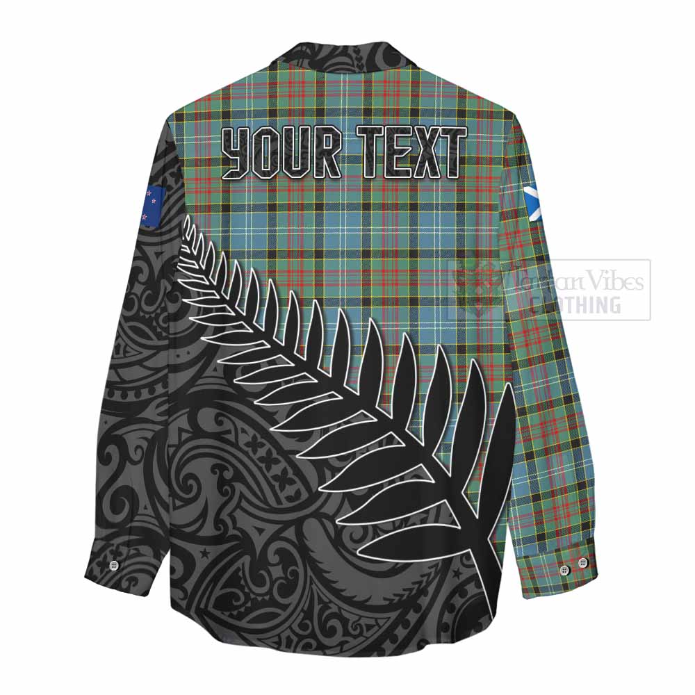 Tartan Vibes Clothing Paisley Crest Tartan Women's Casual Shirt with New Zealand Silver Fern Half Style