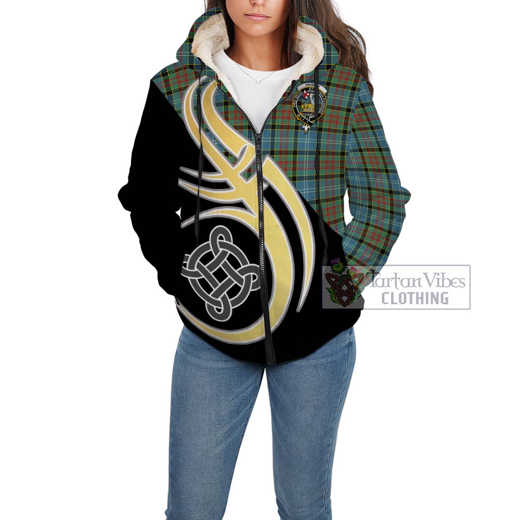 Paisley Tartan Sherpa Hoodie with Family Crest and Celtic Symbol Style Unisex - Tartan Vibes Clothing