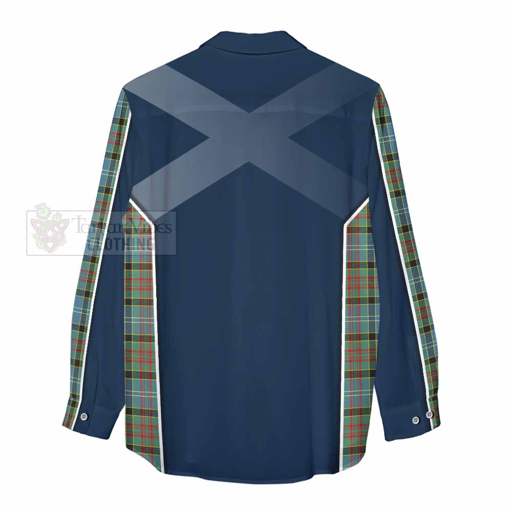 Tartan Vibes Clothing Paisley Tartan Women's Casual Shirt with Family Crest and Lion Rampant Vibes Sport Style