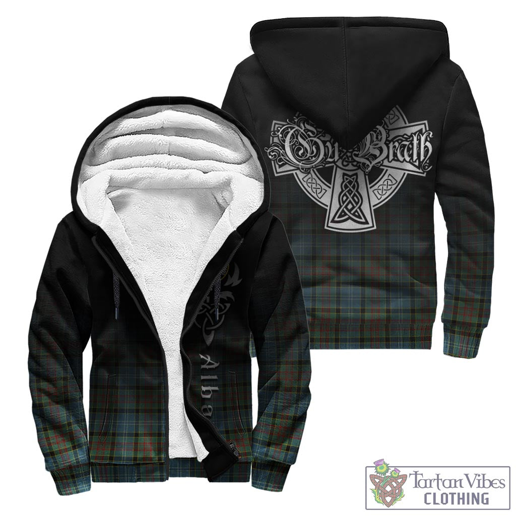Tartan Vibes Clothing Paisley Tartan Sherpa Hoodie Featuring Alba Gu Brath Family Crest Celtic Inspired
