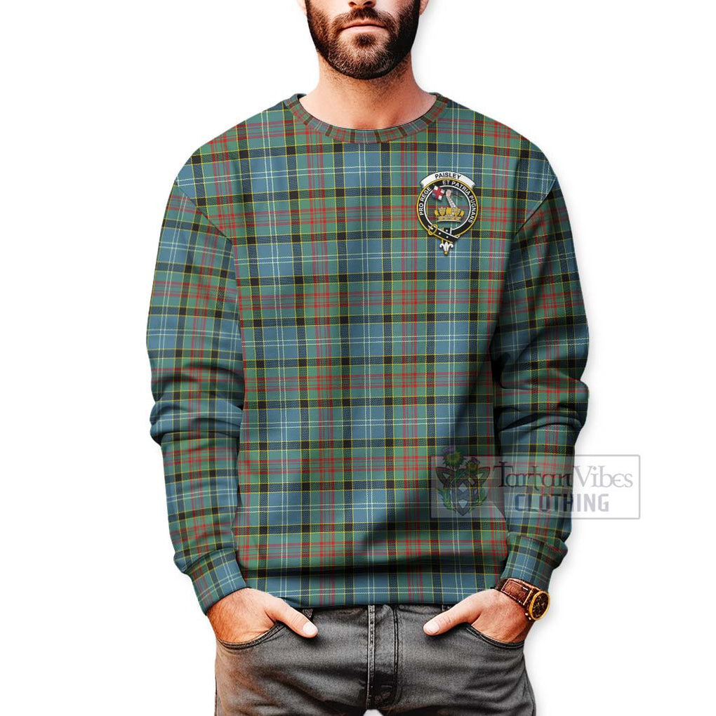 Tartan Vibes Clothing Paisley Tartan Sweatshirt with Family Crest Celtic Skull Style