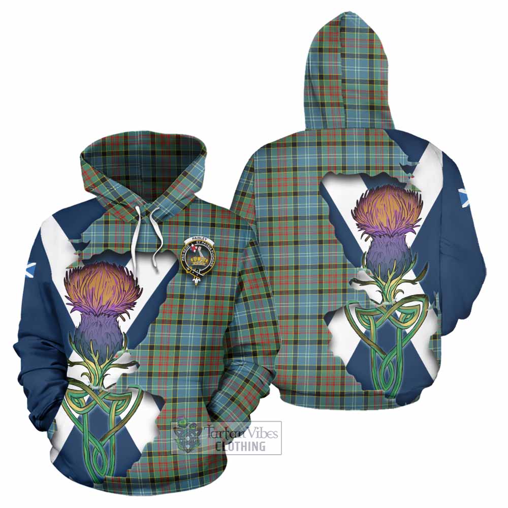 Tartan Vibes Clothing Paisley Tartan Family Crest Hoodie Scottish Thistle Celtic Inspired