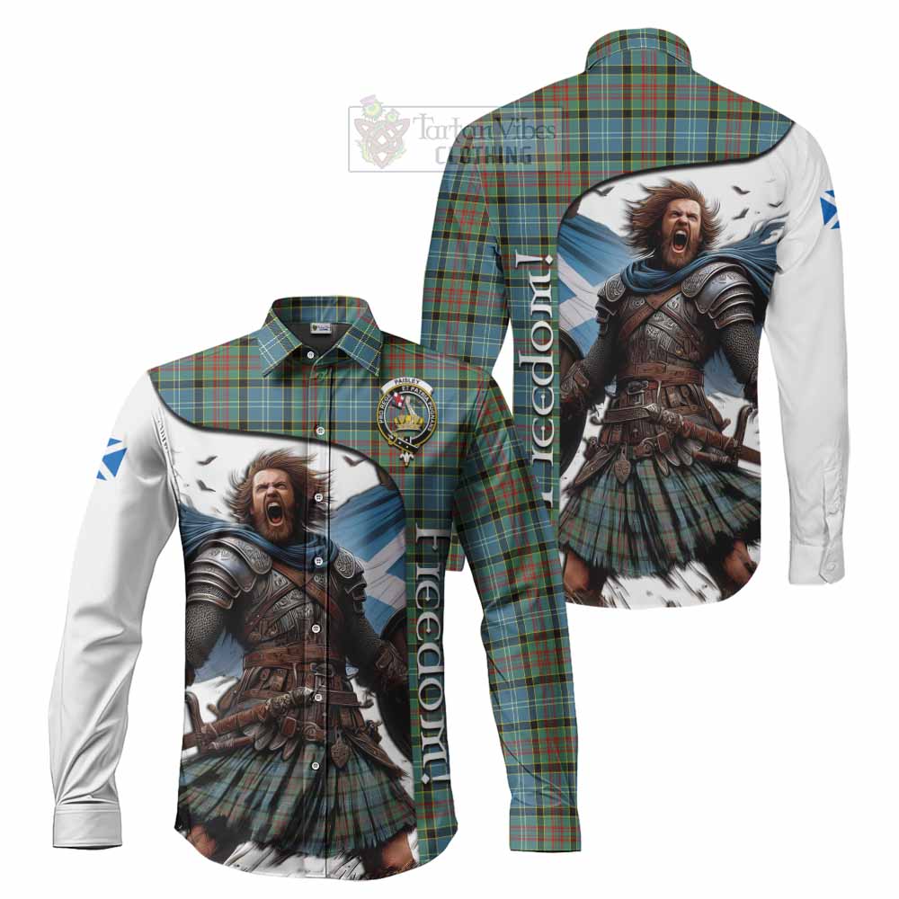 Tartan Vibes Clothing Paisley Crest Tartan Long Sleeve Button Shirt Inspired by the Freedom of Scottish Warrior