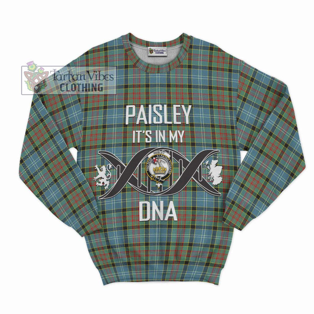 Paisley Tartan Sweatshirt with Family Crest DNA In Me Style - Tartanvibesclothing Shop
