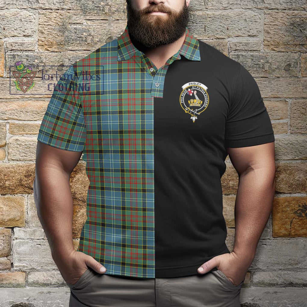 Paisley Tartan Polo Shirt with Family Crest and Half Of Me Style - Tartanvibesclothing Shop