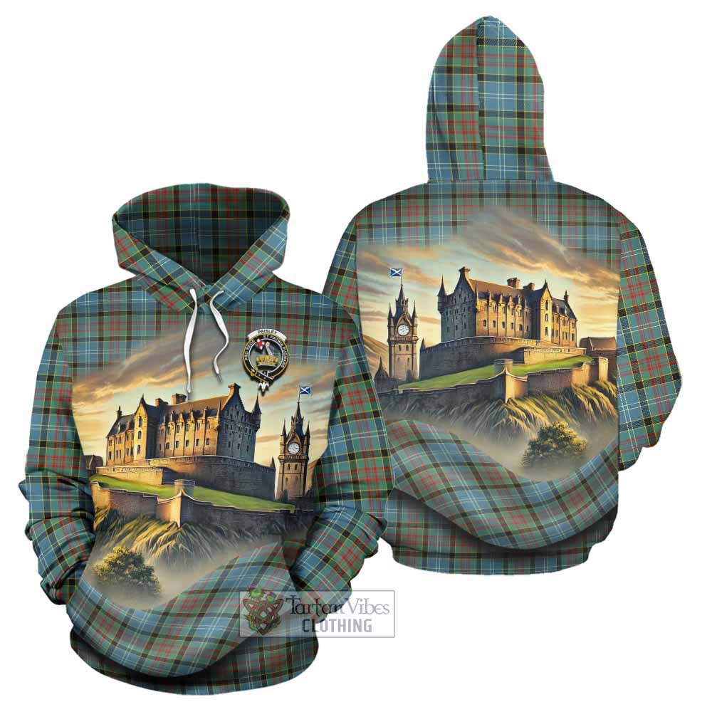Tartan Vibes Clothing Paisley Tartan Family Crest Hoodie with Scottish Ancient Castle Style