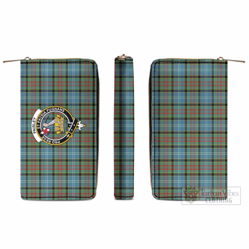 Tartan Vibes Clothing Paisley Tartan Women's Leather Wallet with Family Crest