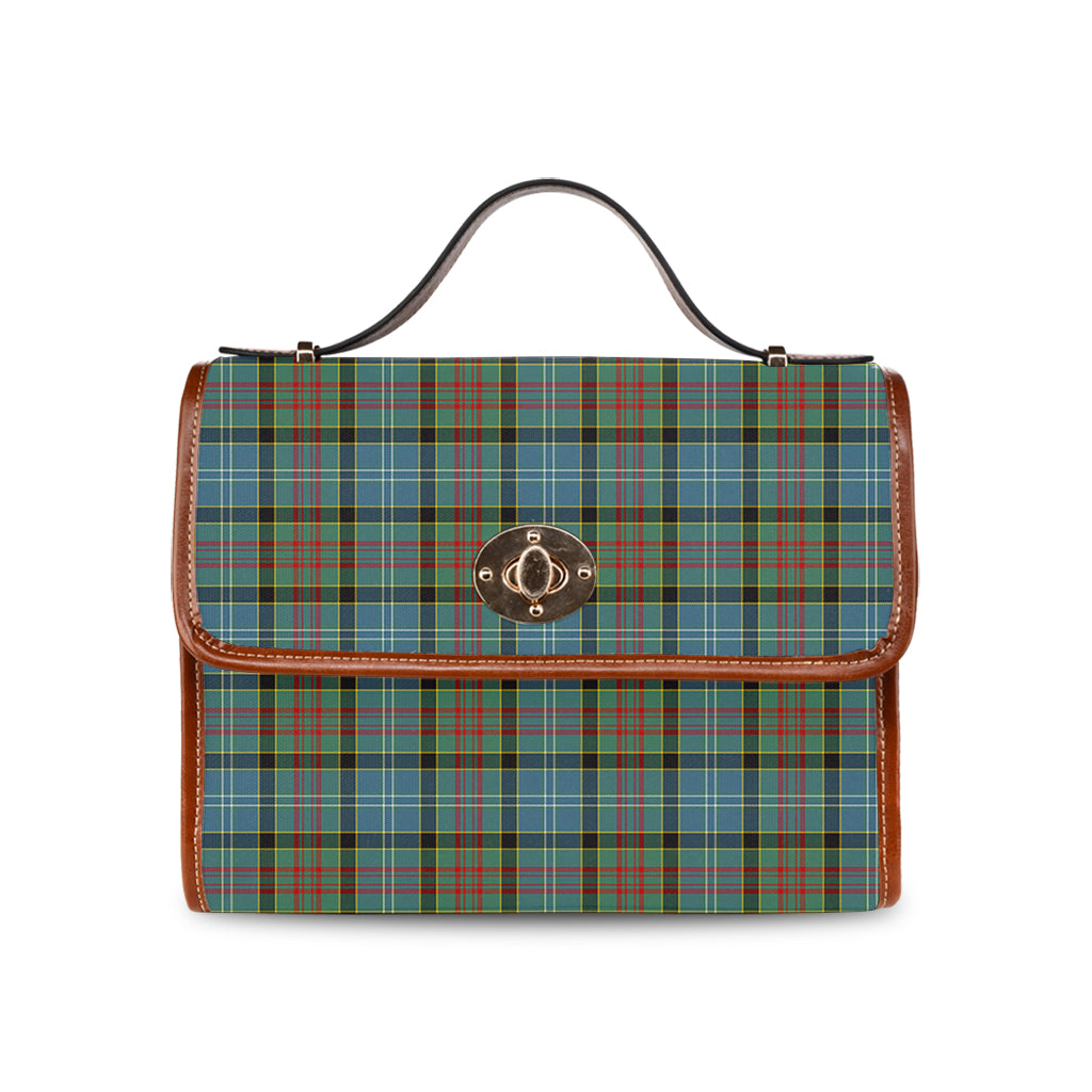 paisley-tartan-leather-strap-waterproof-canvas-bag