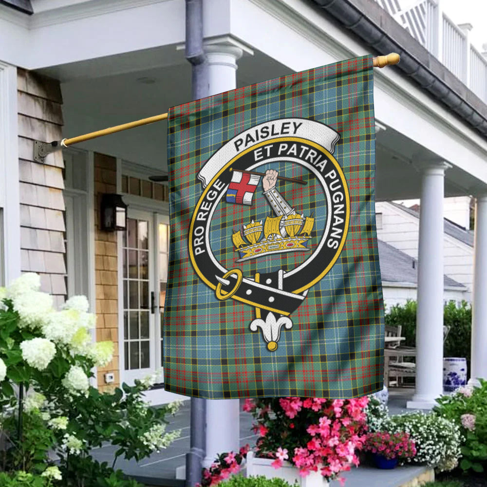 Paisley Tartan Flag with Family Crest - Tartan Vibes Clothing