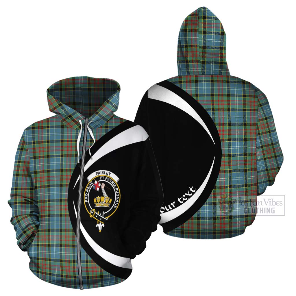Tartan Vibes Clothing Paisley Tartan Cotton Hoodie with Family Crest Circle Style