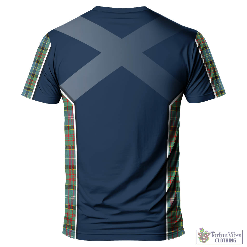 Tartan Vibes Clothing Paisley Tartan T-Shirt with Family Crest and Lion Rampant Vibes Sport Style