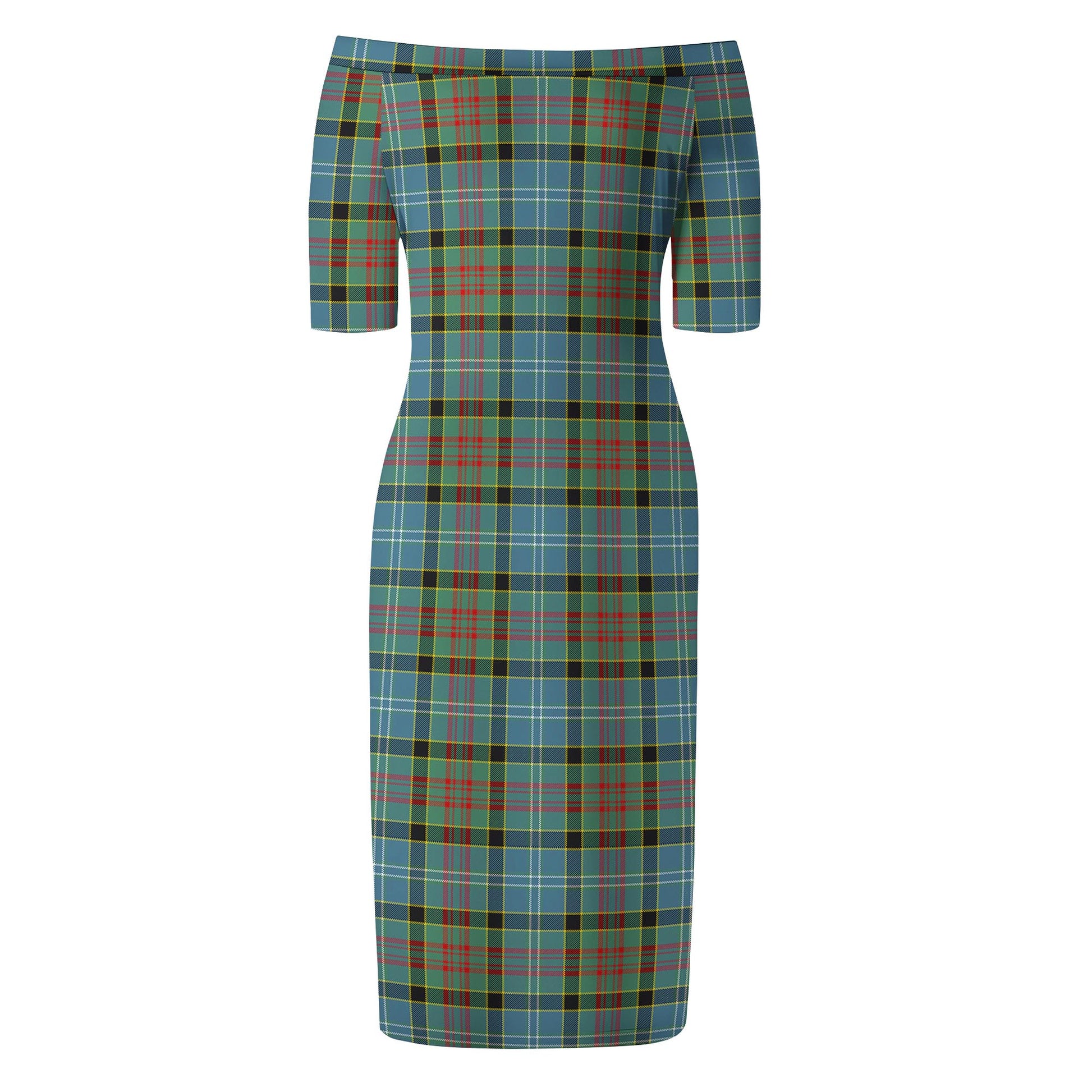 Paisley Tartan Off Shoulder Lady Dress - Tartanvibesclothing