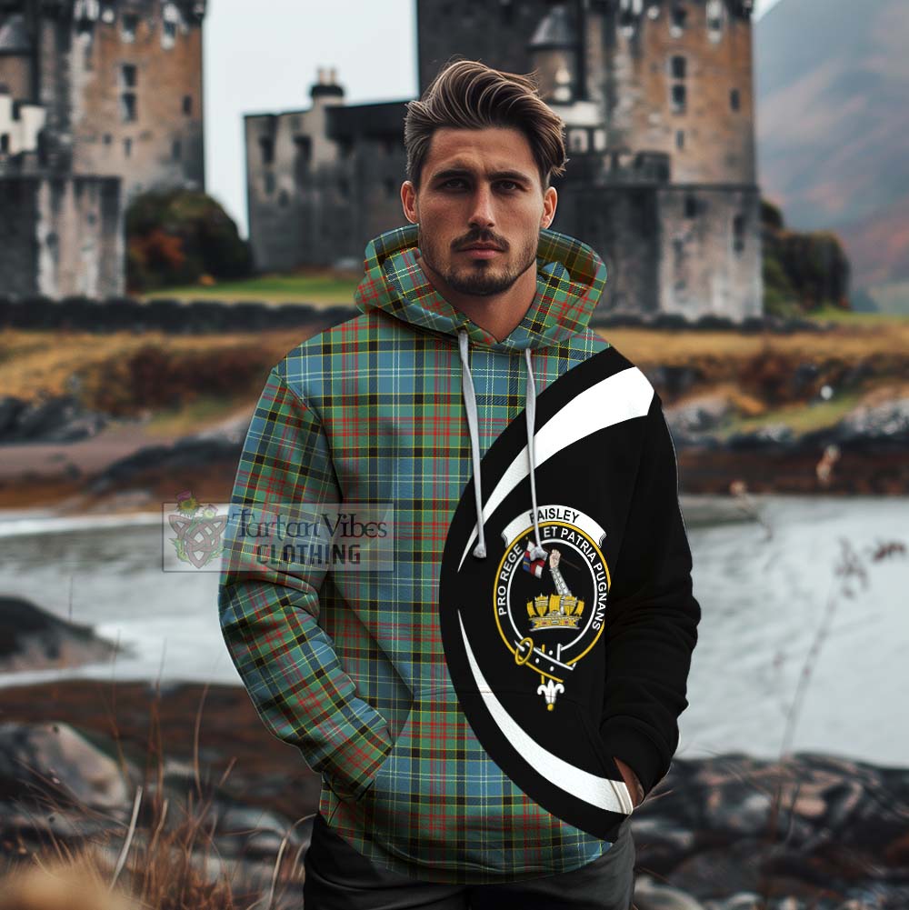 Tartan Vibes Clothing Paisley Tartan Cotton Hoodie with Family Crest Circle Style