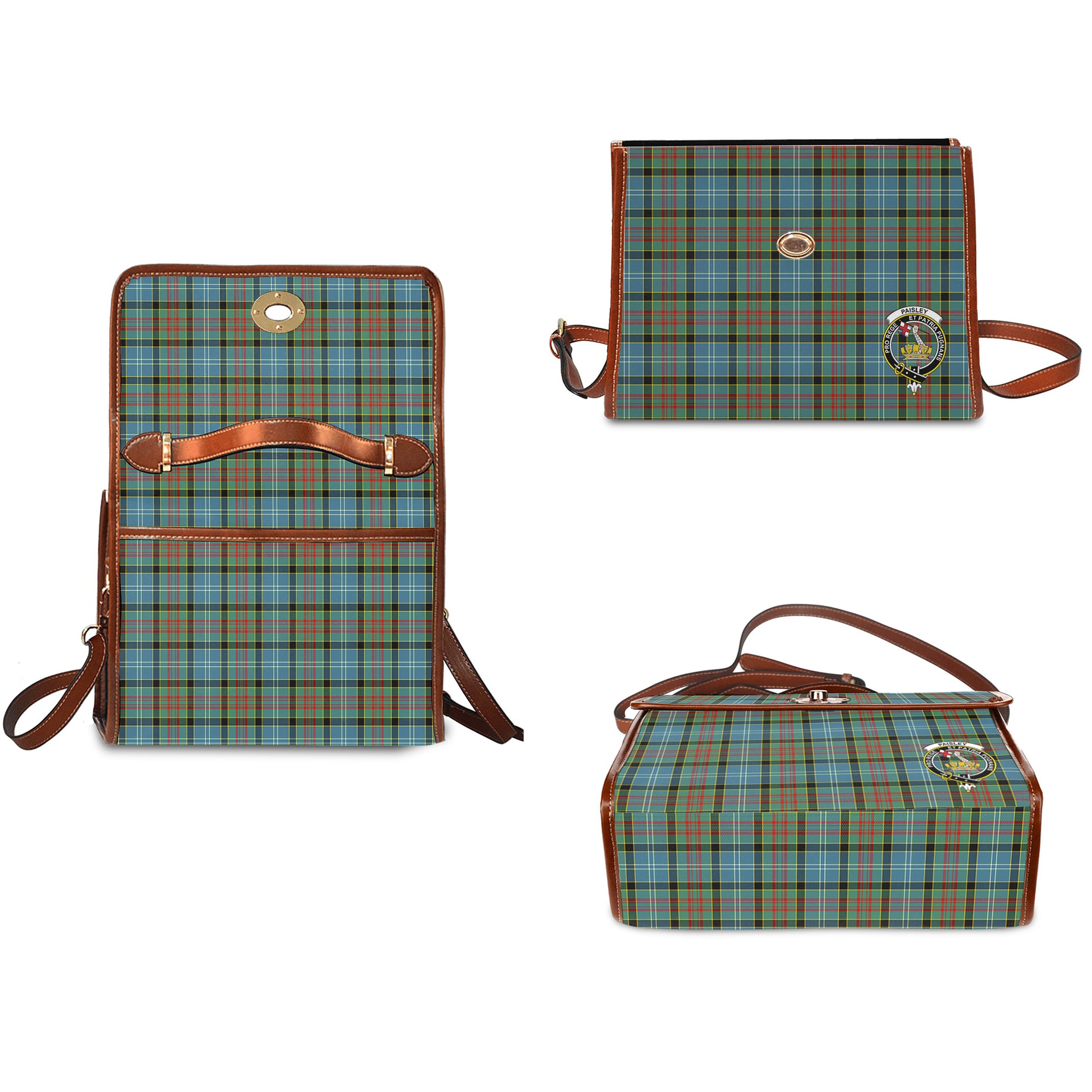 paisley-tartan-leather-strap-waterproof-canvas-bag-with-family-crest