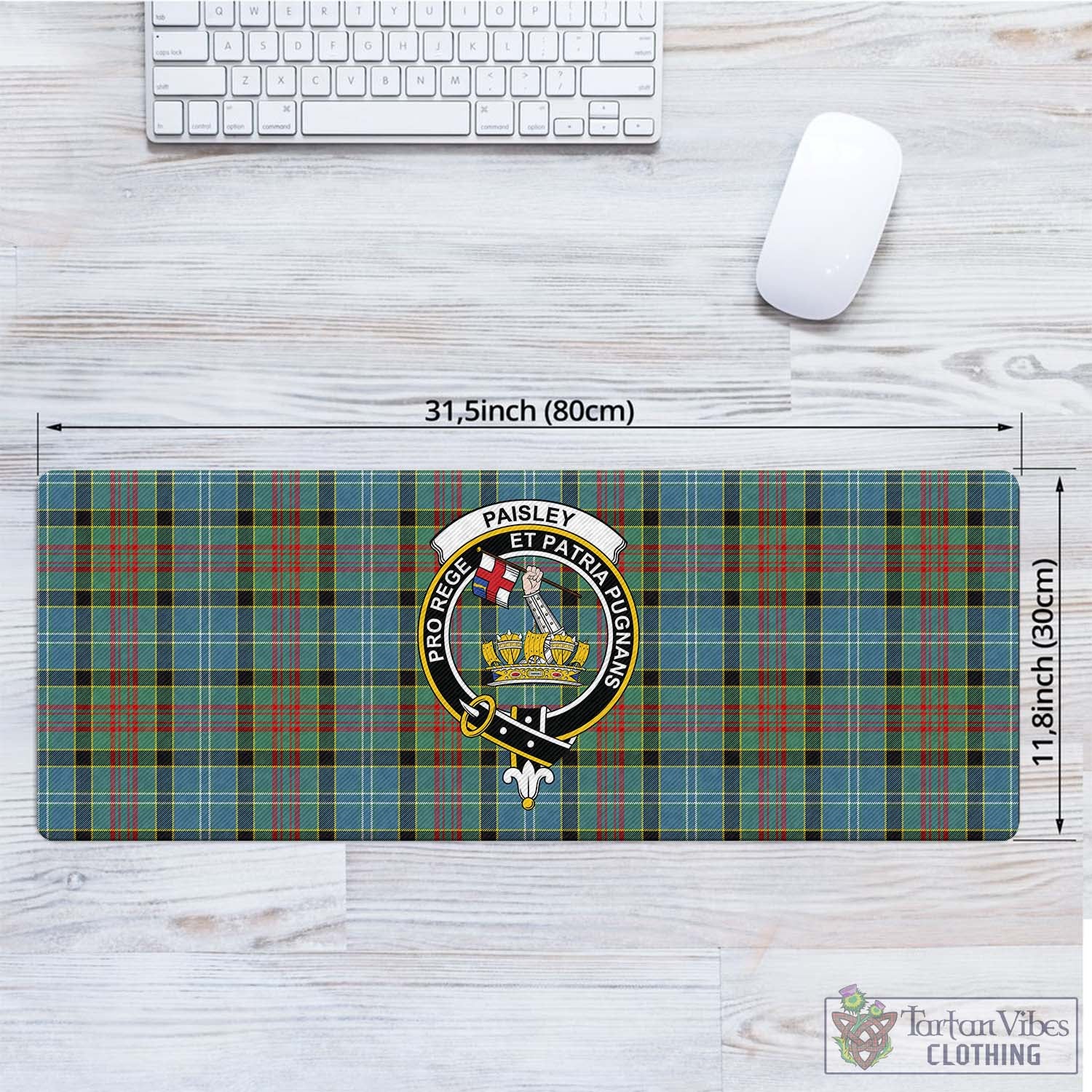 Tartan Vibes Clothing Paisley Tartan Mouse Pad with Family Crest