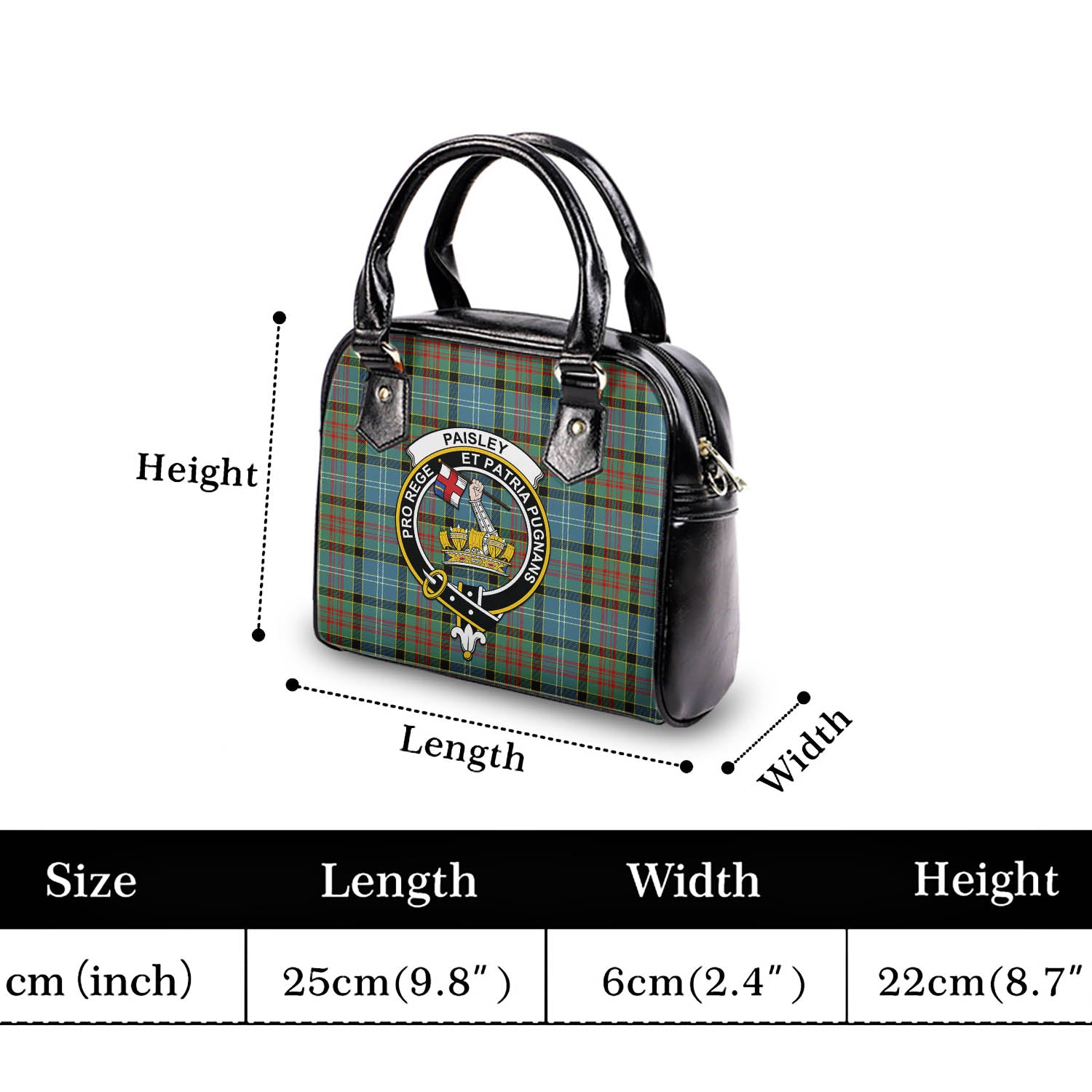 Paisley Tartan Shoulder Handbags with Family Crest - Tartanvibesclothing