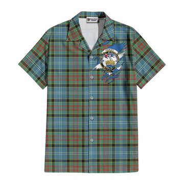 Paisley Clan Crest In Me Tartan Cotton Hawaiian Shirt Scotland Flag Style