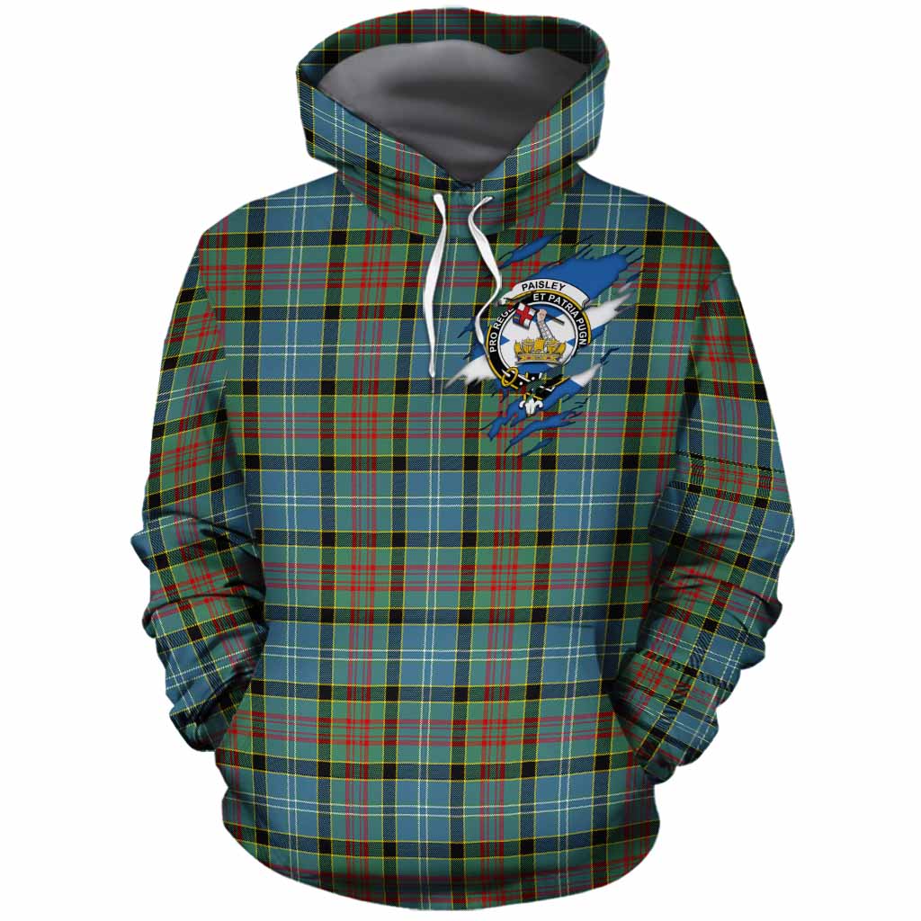 Paisley Clan Crest In Me Tartan Cotton Hoodie Scotland Flag Style