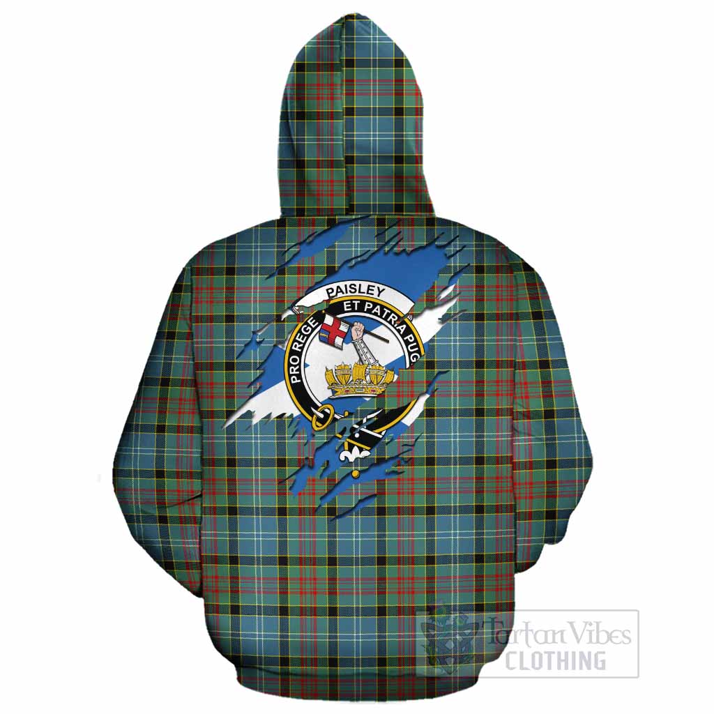 Paisley Clan Crest In Me Tartan Cotton Hoodie Scotland Flag Style