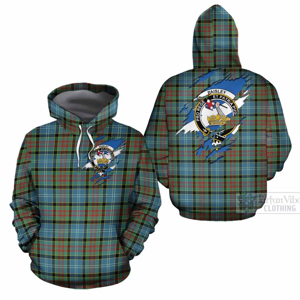 Paisley Clan Crest In Me Tartan Cotton Hoodie Scotland Flag Style