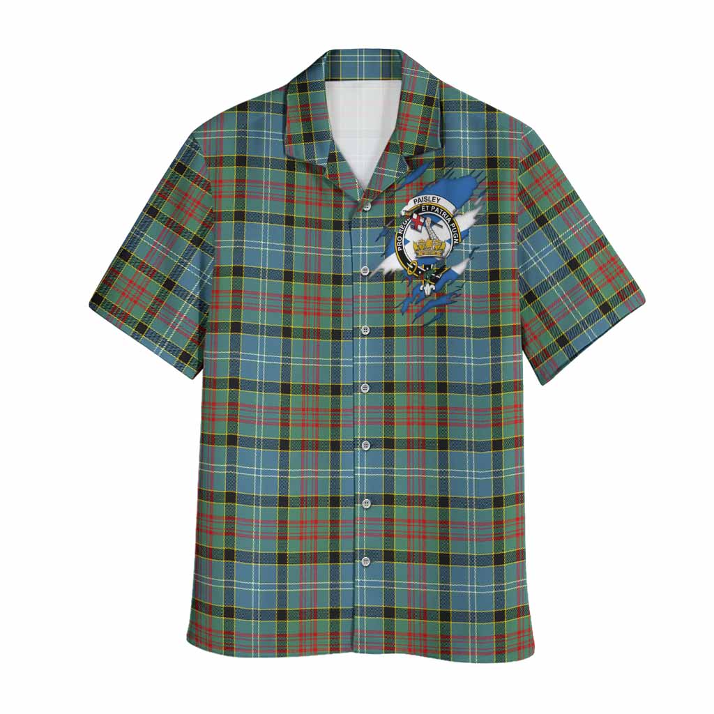 Paisley Clan Crest In Me Tartan Hawaiian Shirt Scotland Flag Style