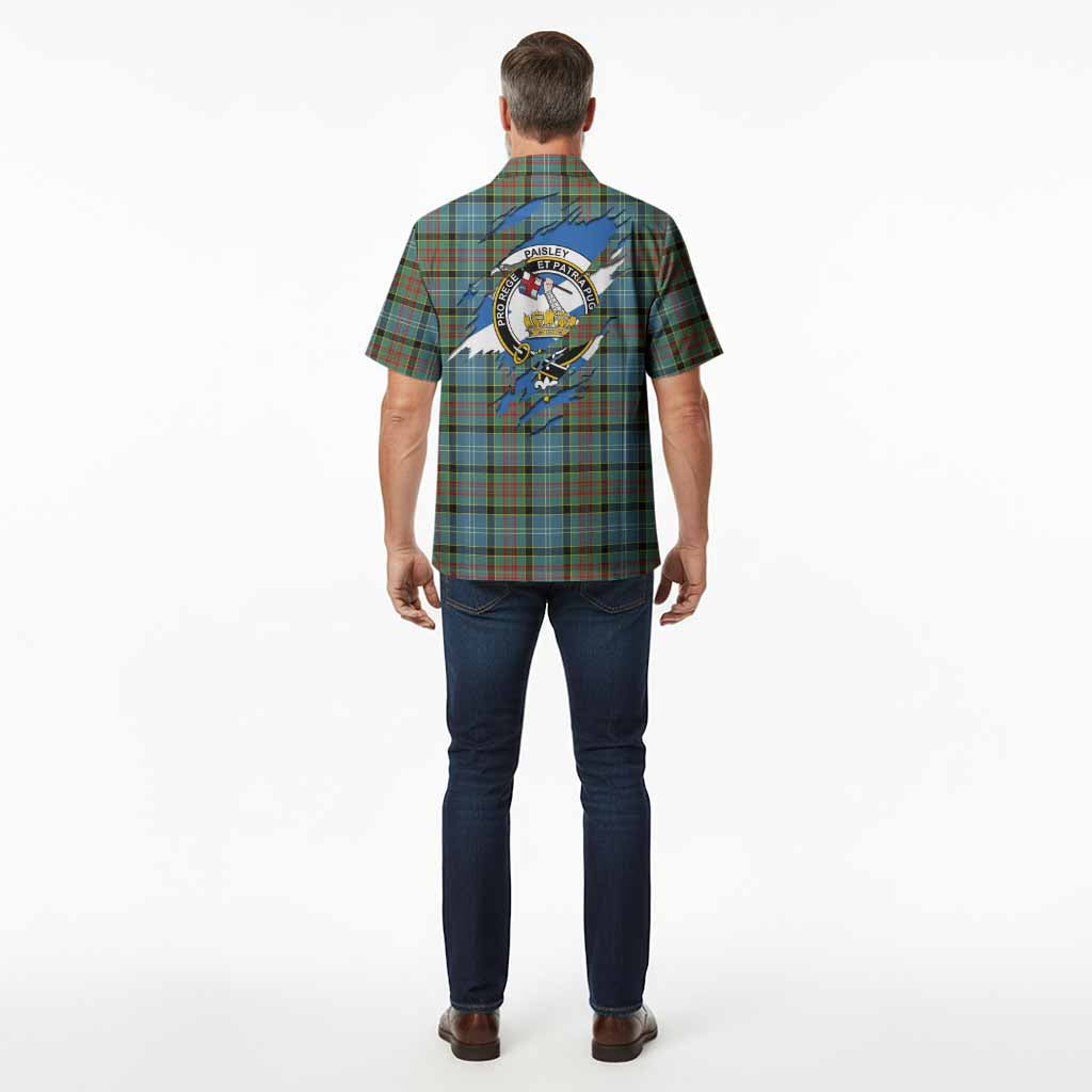 Paisley Clan Crest In Me Tartan Hawaiian Shirt Scotland Flag Style