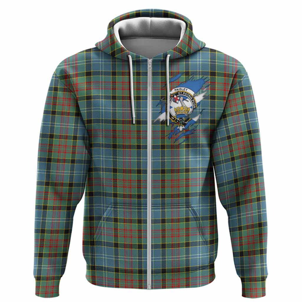Paisley Clan Crest In Me Tartan Hoodie Scotland Flag Style