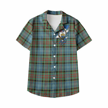 Paisley Clan Crest In Me Tartan Kid Hawaiian Shirt Scotland Flag Style