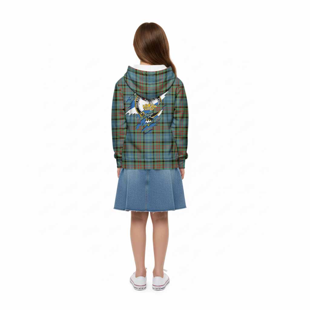Paisley Clan Crest In Me Tartan Kid Hoodie Scotland Flag Style