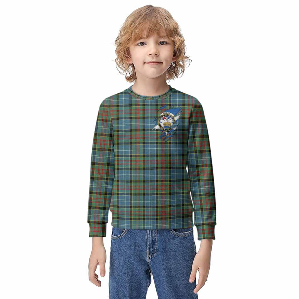 Paisley Clan Crest In Me Tartan Kid Knitted Sweatshirt Scotland Flag Style