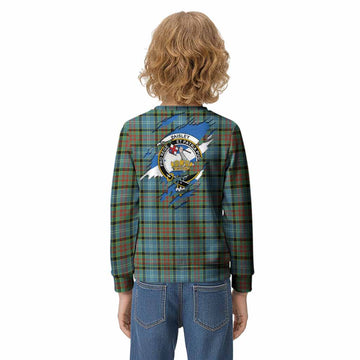 Paisley Clan Crest In Me Tartan Kid Knitted Sweatshirt Scotland Flag Style
