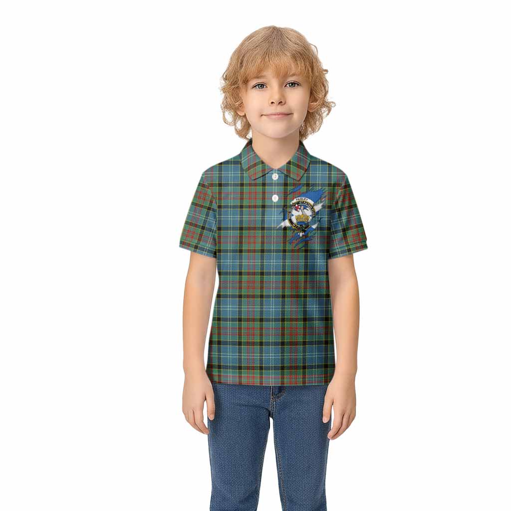 Paisley Clan Crest In Me Tartan Kid Polo Shirt Scotland Flag Style