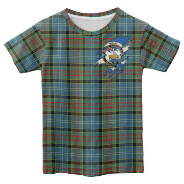 Paisley Clan Crest In Me Tartan Kid T-shirt Scotland Flag Style