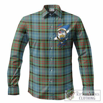 Paisley Clan Crest In Me Tartan Long Sleeve Button Shirts Scotland Flag Style