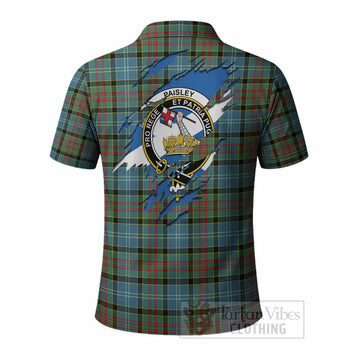 Paisley Clan Crest In Me Tartan Polo Shirt Scotland Flag Style