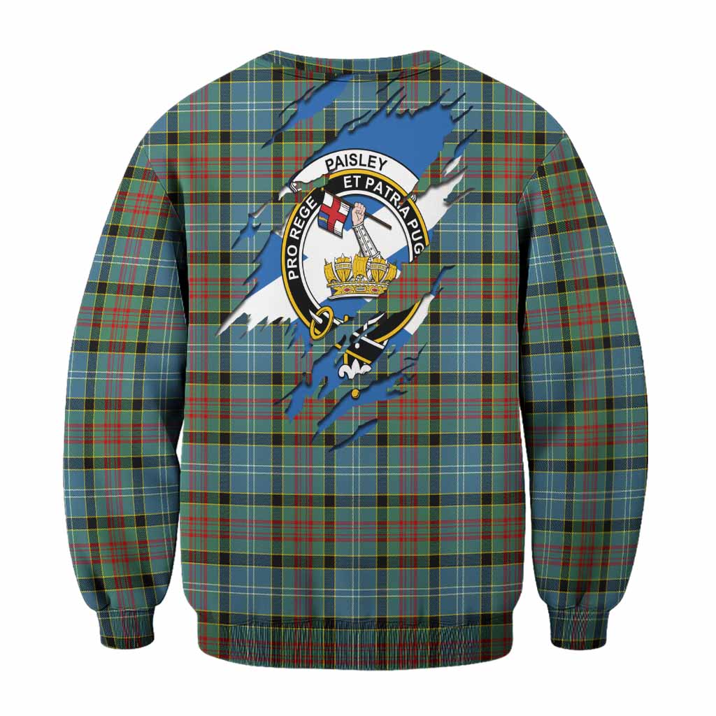 Paisley Clan Crest In Me Tartan Sweatshirt Scotland Flag Style