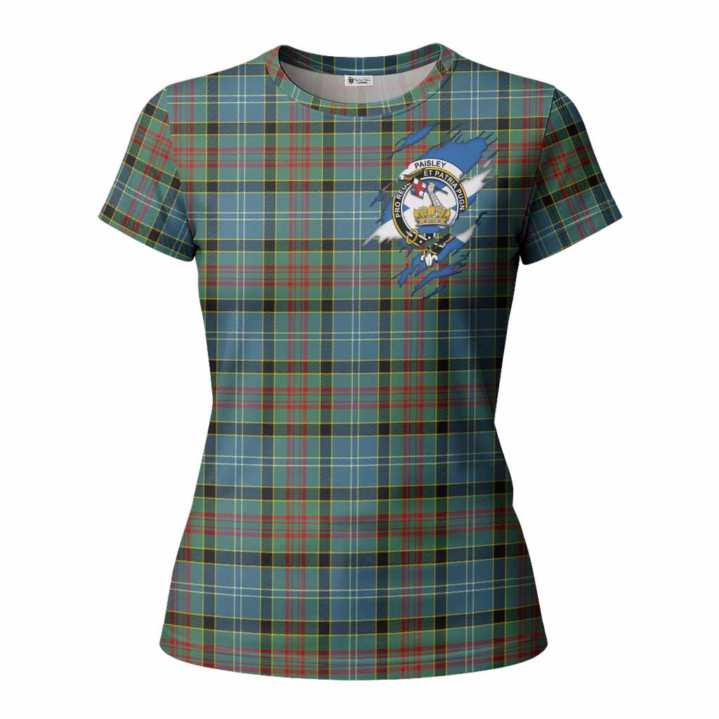 Paisley Clan Crest In Me Tartan Women T shirt Scotland Flag Style