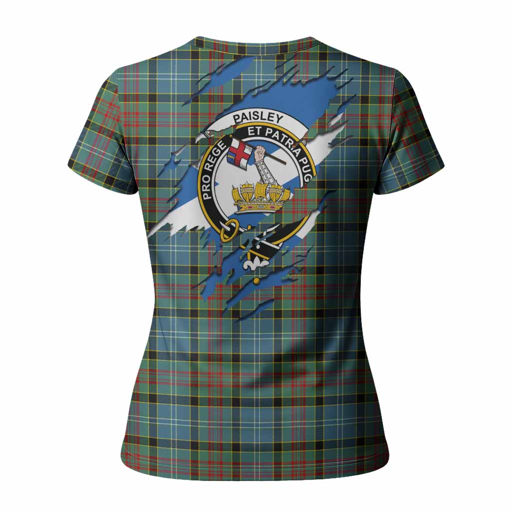 Paisley Clan Crest In Me Tartan Women T shirt Scotland Flag Style