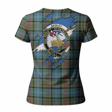 Paisley Clan Crest In Me Tartan Women T shirt Scotland Flag Style