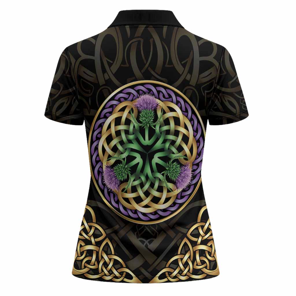 Paisley Clan Crest Women Polo Shirt Celtic Scottish Thistle