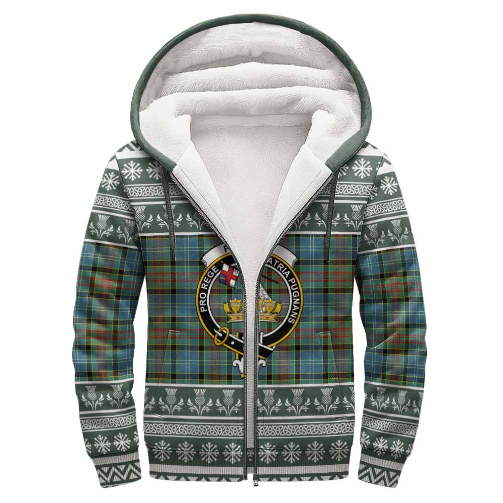 Paisley Clan Tartan Christmas Fleece Hoodie with Family Crest - Tartan Vibes Clothing