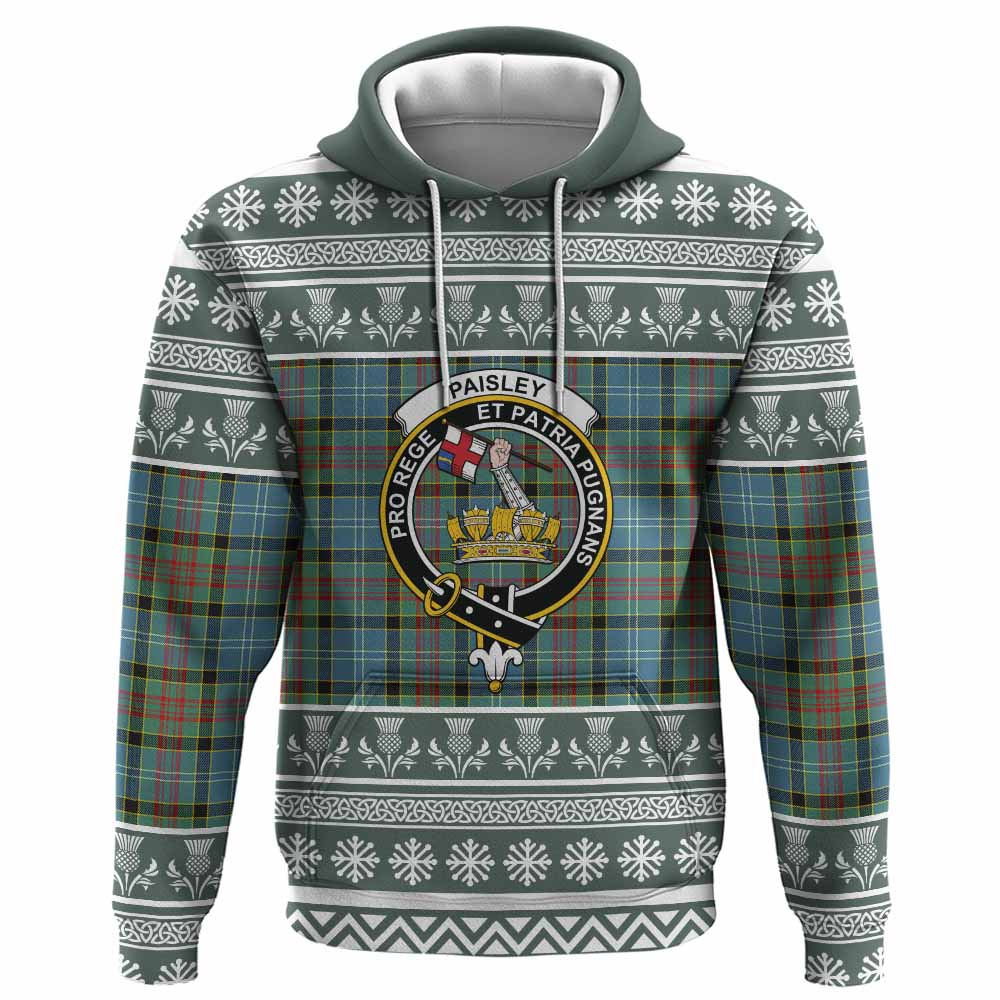 Paisley Clan Tartan Christmas Hoodie with Family Crest - Tartan Vibes Clothing