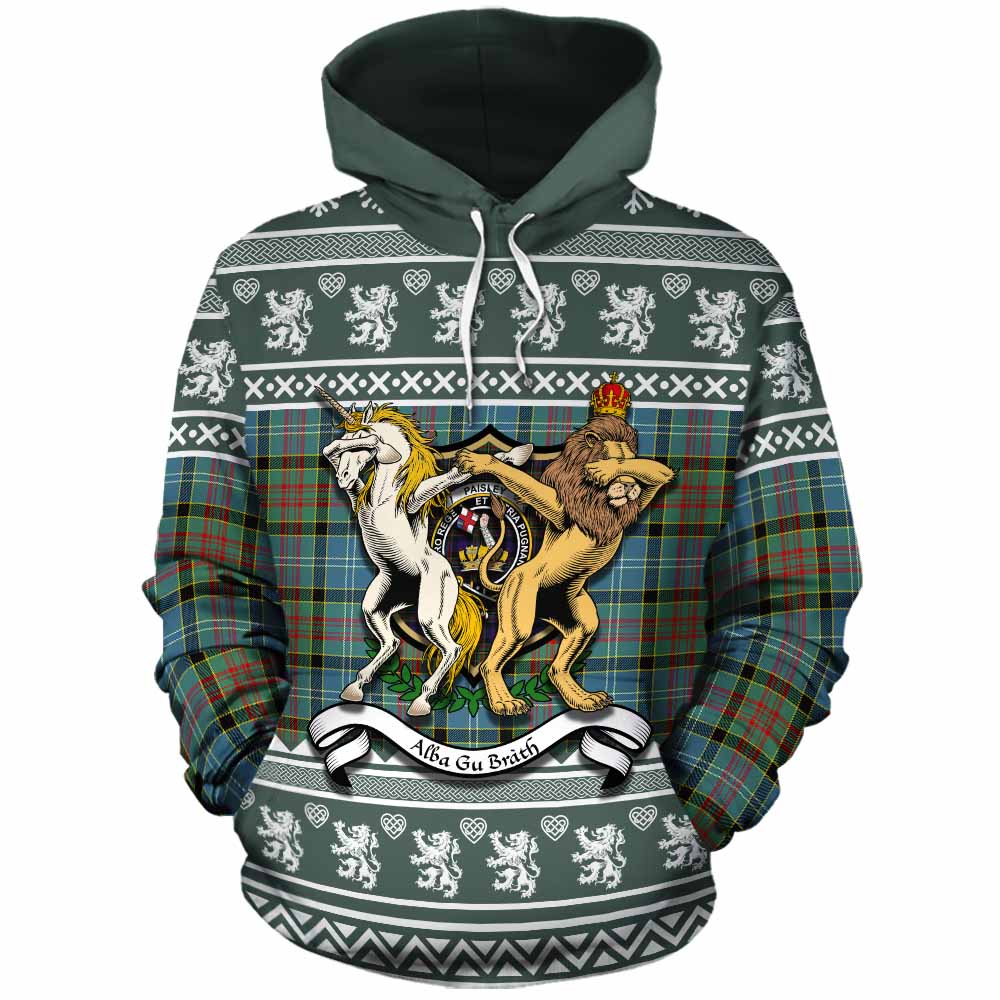 Paisley Clan Tartan Crest Christmas Cotton Hoodie Coat of Arms Funny Style - Tartan Vibes Clothing